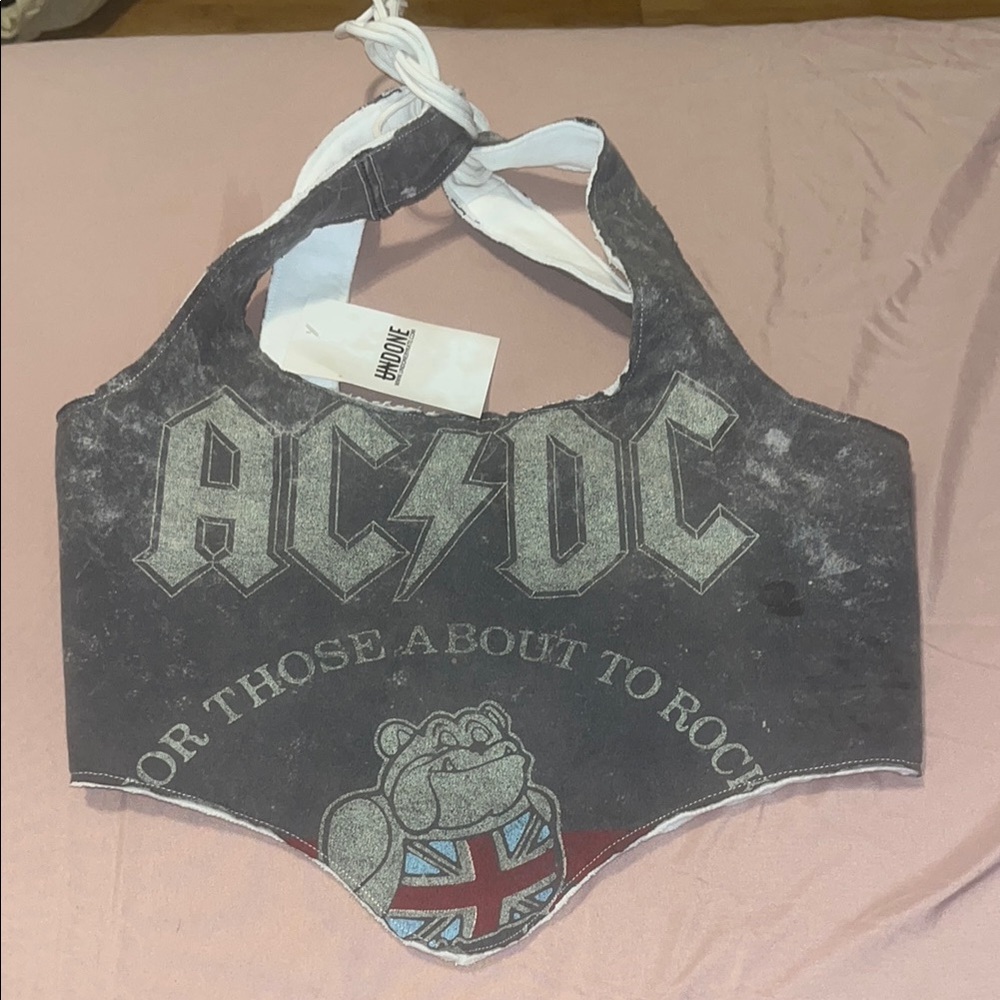 AC/DC Gray Crop Top